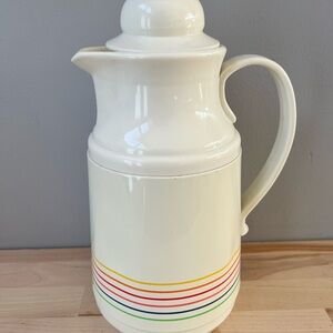 Vintage Cream Pitcher with Colorful Stripes